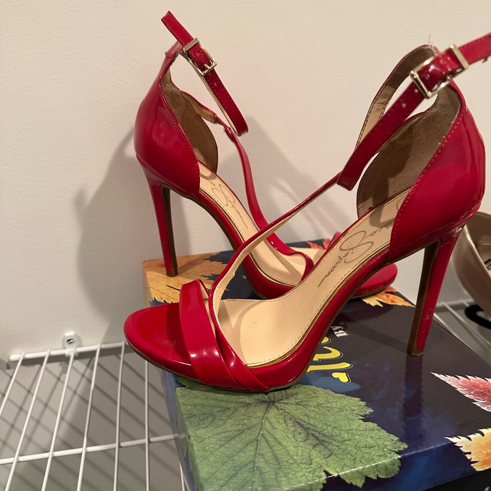 Jessica Simpson Vibrant Red Heels - image 2